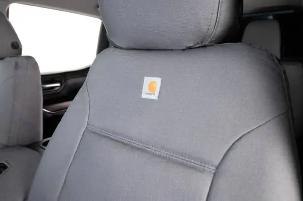 Covercraft 19-21 Chevrolet Silverado Carhartt PrecisionFit Custom Front Row Seat Covers - Gravel image 3