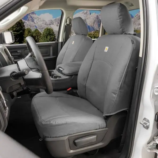 Covercraft 19-24 Chevrolet Silverado Carhartt PrecisionFit Custom Second Row Seat Covers - Gravel image 8