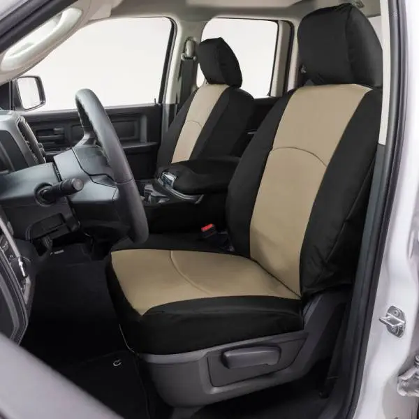 Covercraft 21-24 Chevrolet Tahoe/ Endura PrecisionFit Custom Front Row Seat Covers - Tan/Black