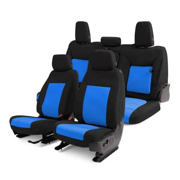 Covercraft 11-18 Dodge Ram Endura PrecisionFit Custom Second Row Seat Covers - Blue/Black image 3