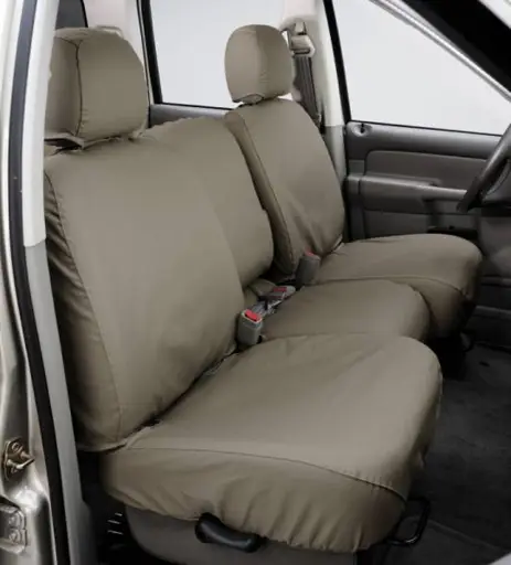 Covercraft 00-06 Ford Excursion Polycotton SeatSaver Custom Front Row Seat Covers - Wet Sand