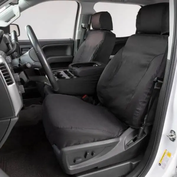 Covercraft 13-16 Dodge RAM Polycotton SeatSaver Custom Front Row Seat Covers - Charcoal image 9