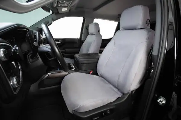 Covercraft 21-23 Chevrolet Tahoe Polycotton SeatSaver Custom Front Row Seat Covers - Grey