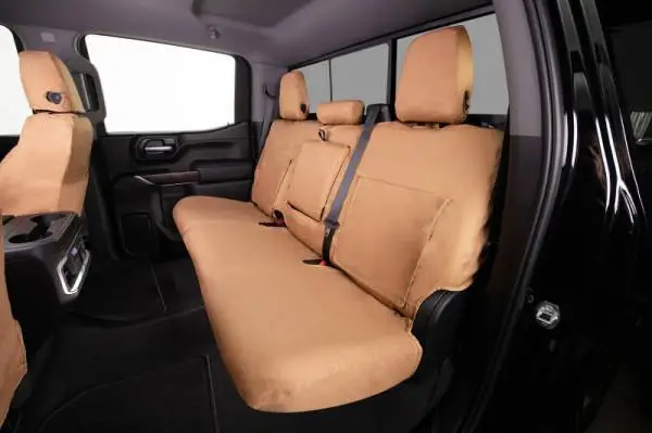 Covercraft 19-24 Chevrolet Silverado Polycotton SeatSaver Custom Second Row Seat Covers - Tan thumbnail 6