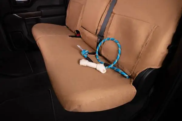 Covercraft 19-24 Chevrolet Silverado Polycotton SeatSaver Custom Second Row Seat Covers - Tan thumbnail 7