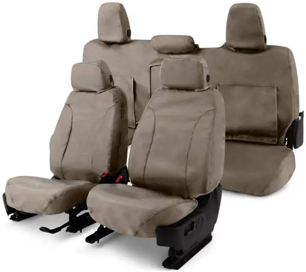 Covercraft 19-24 Chevrolet Silverado Waterproof Polyester SeatSaverSecond Row Seat Covers - Taupe thumbnail 6