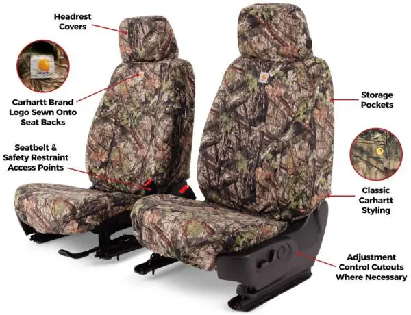 Covercraft 1997-01 Ford F150 Carhartt Camo SeatSaver Custom Front Row Seat Covers - Mossy Oak thumbnail 4