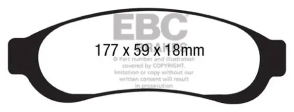 EBC 05-07 Ford F350 (inc Super Duty) 5.4 DRW 2WD Ultimax2 Rear Brake Pads image 2