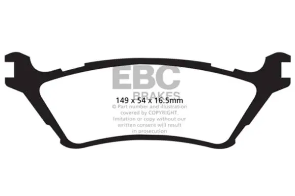EBC 15+ Ford F150 2.7 Twin Turbo (2WD) Ultimax2 Rear Brake Pads image 2