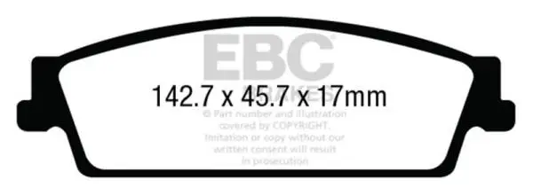 EBC 15+ Cadillac Escalade 6.2 2WD Ultimax2 Rear Brake Pads image 2