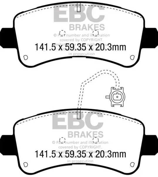 EBC 14-16 Ram Trucks Promaster 3.6 Ultimax2 Rear Brake Pads image 2