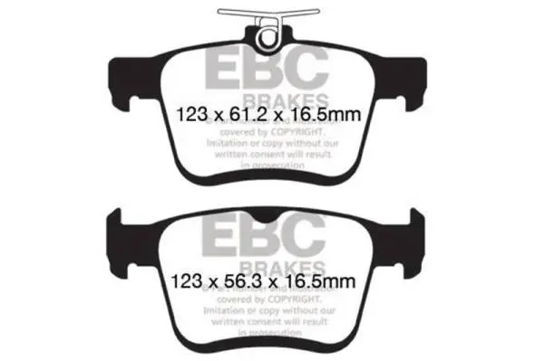 EBC 2014+ Audi A3 1.8 Turbo (w/Electronic Parking Brake) Ultimax2 Rear Brake Pads image 2