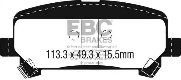 EBC 15+ Chevrolet Colorado 2.5 Ultimax2 Rear Brake Pads image 2