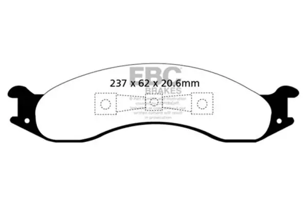 EBC 92-94 Ford Econoline E250 4.9 Ultimax2 Front Brake Pads image 2