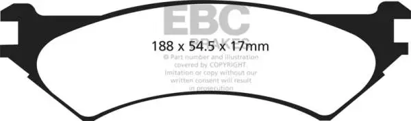 EBC 97-00 Ford Econoline E250 4.2 (4 Wheel ABS) Ultimax2 Rear Brake Pads thumbnail 2