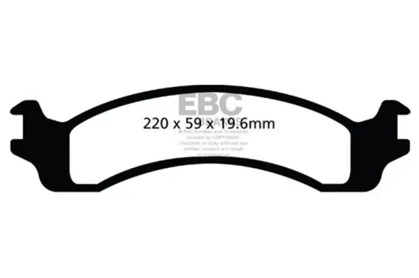 EBC 00-02 Dodge Ram 2500 Pick-up 5.2 2WD (Pad with wear sensor) Ultimax2 Front Brake Pads thumbnail 2