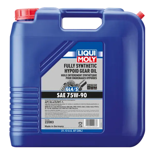 LIQUI MOLY 20L Fully Synthetic Hypoid Gear Oil (GL4/5) 75W90 thumbnail 2
