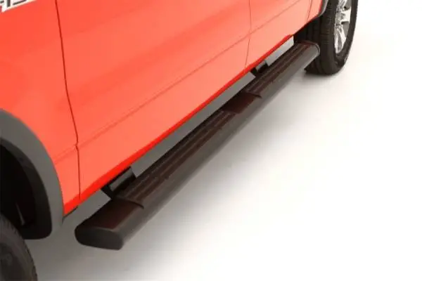 Lund 07-17 Chevy Silverado 1500 Ext. Cab 6in. Oval Straight Black Nerf Bars - Black image 4