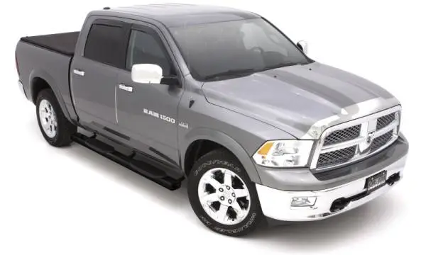 Lund 07-17 Chevy Silverado 1500 Ext. Cab 6in. Oval Straight Black Nerf Bars - Black image 5