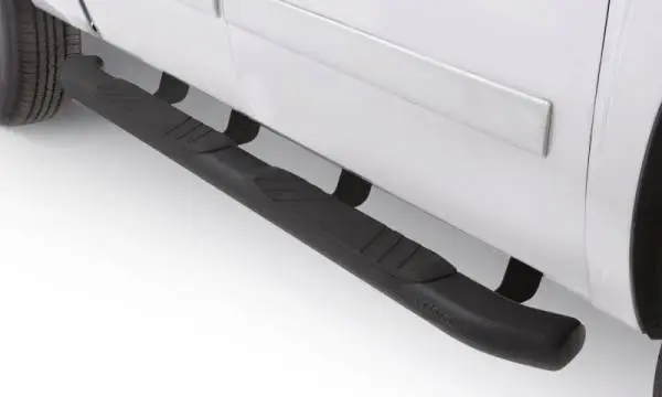 Lund 07-17 Chevy Silverado 1500 Ext. Cab (Excl. 11-17 Diesel Model) 5in. Oval Bent Nerf Bars - Black image 3