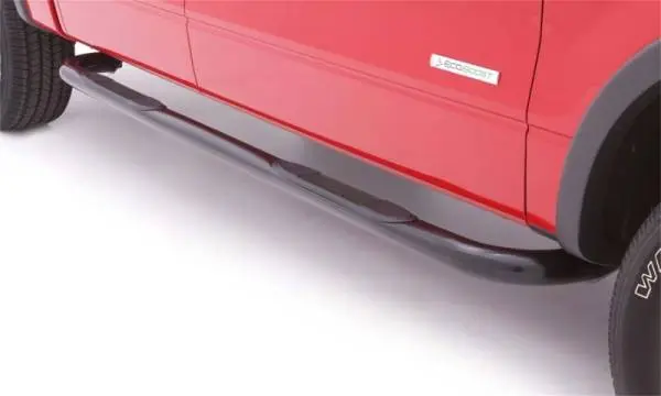 Lund 99-13 Chevy Silverado 1500 Ext. Cab (Body Mount) 3in. Round Bent Steel Nerf Bars - Black thumbnail 2