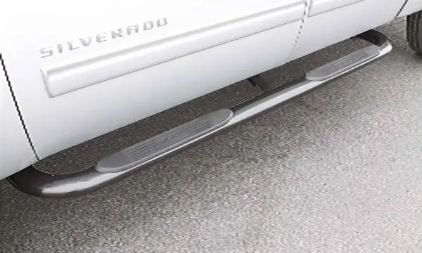 Lund 2019 Chevy Silverado 1500 Double Cab 4In Oval Curved SS Nerf Bars - Polished Stainless thumbnail 4