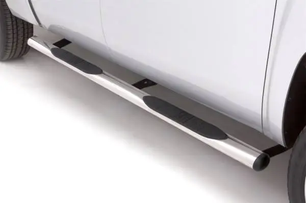 Lund 07-17 Chevy Silverado 1500 Crew Cab 4in. Oval Straight SS Nerf Bars - Polished thumbnail 4