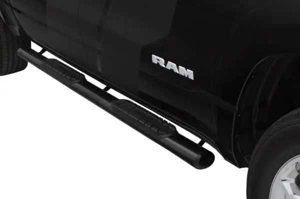 Lund 10-17 Dodge Ram 2500 Crew Cab 4in. Oval Straight Steel Nerf Bars - Black image 4
