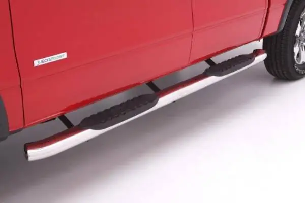 Lund 07-17 Chevy Silverado 1500 Crew Cab 5in. Curved Oval SS Nerf Bars - Polished thumbnail 3