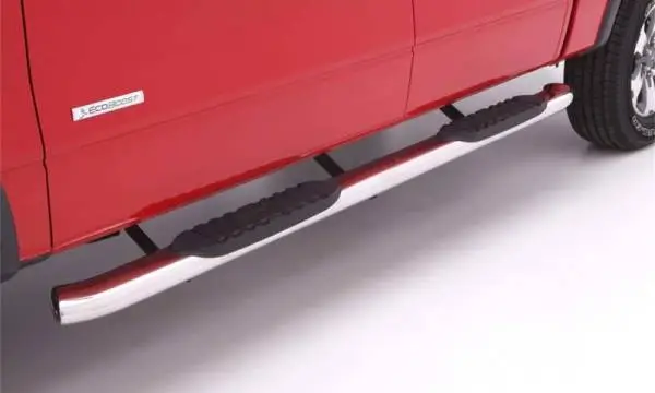 Lund 2019 Chevy Silverado 1500 Double Cab 5In Oval Curved SS Nerf Bars - Polished Stainless thumbnail 3