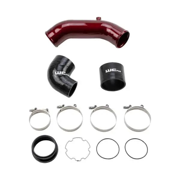 Wehrli 2017+ Ford 6.7L Power Stroke 3.5in Cold Side Intercooler Pipe - WCFab Red