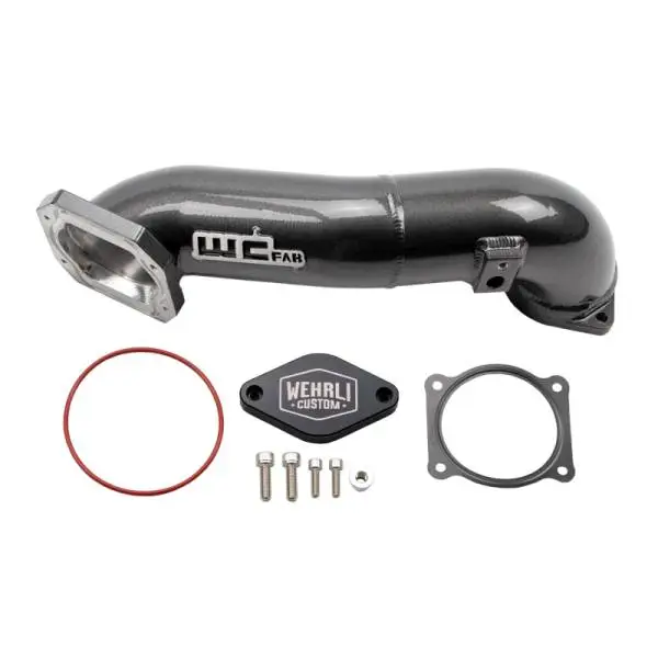 Wehrli 11-16 Duramax LML Passenger 3in. Upper Crossover Intercooler Pipe - Bengal Red image 2