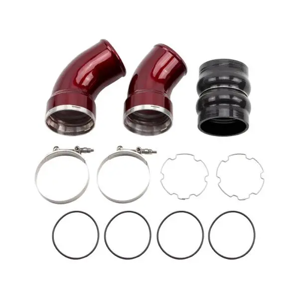 Wehrli 06-10 Chevrolet 6.6L LBZ/LMM Duramax Passenger Side 3.5in Intercooler Pipe - WCFab Red image 2