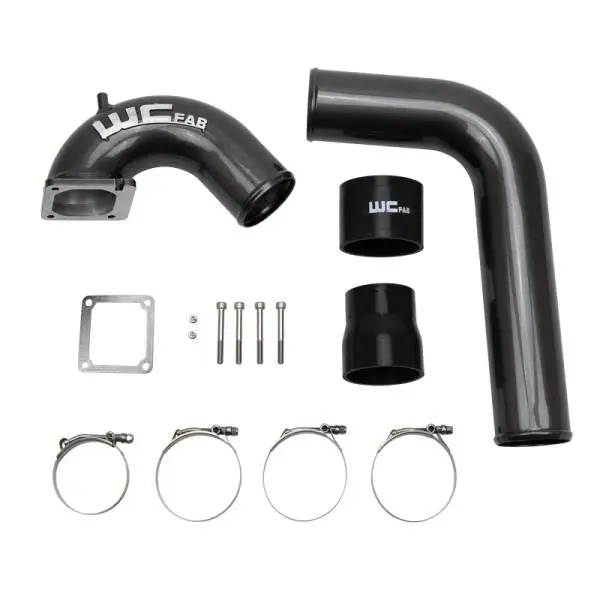 Wehrli 03-07 Dodge 5.9L Cummins 3.5in Intake Horn & Driver Side Intercooler Pipe Kit - Flat Black thumbnail 2