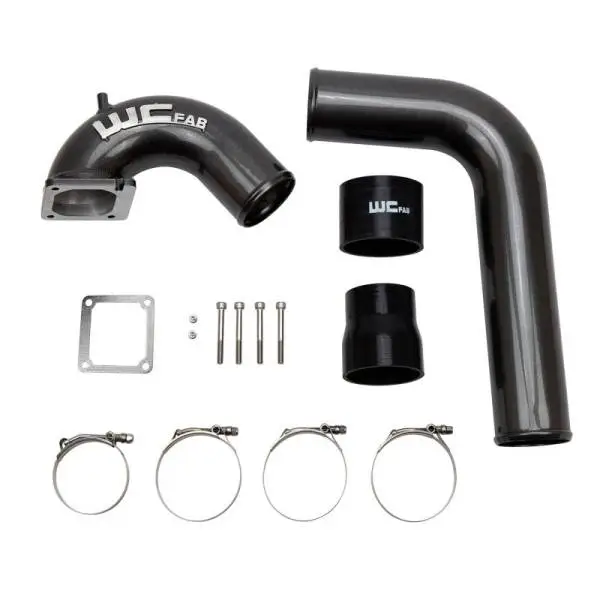 Wehrli 03-07 Dodge 5.9L Cummins 3.5in Intake Horn & Driver Side Intercooler Pipe Kit - WCFab Red thumbnail 3