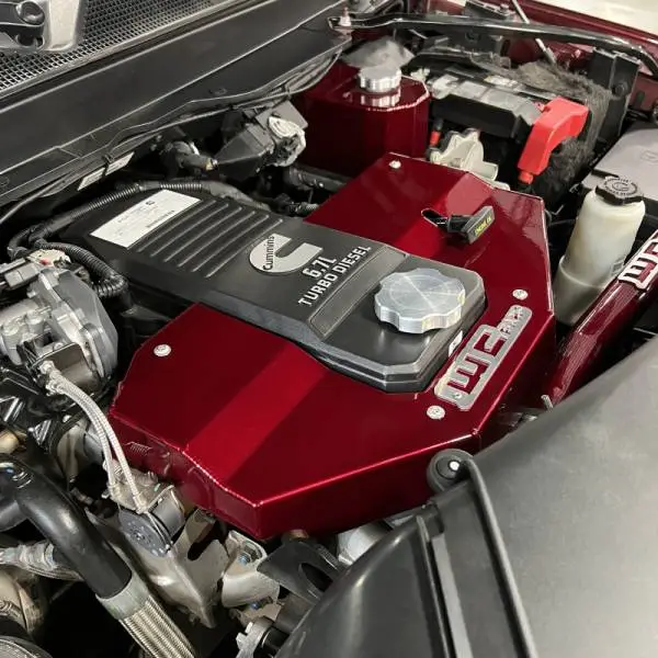 Wehrli 13-23 Dodge Cummins 6.7L Fabricated Aluminum Engine Cover - WCFab Grey thumbnail 4