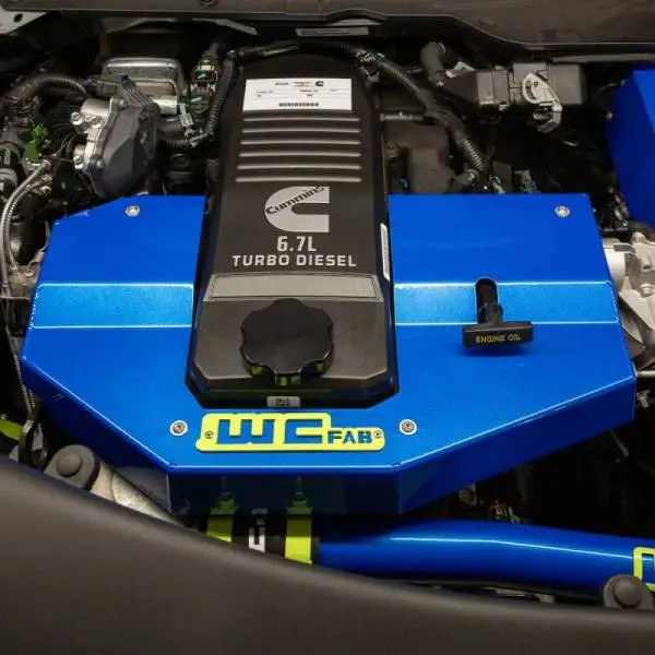 Wehrli 13-23 Dodge Cummins 6.7L Fabricated Aluminum Engine Cover - WCFab Red thumbnail 7