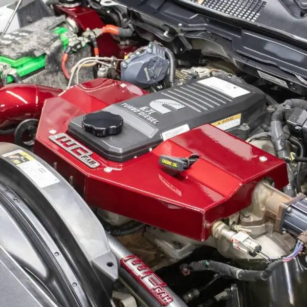 Wehrli 13-23 Dodge Cummins 6.7L Fabricated Aluminum Engine Cover - WCFab Red thumbnail 8