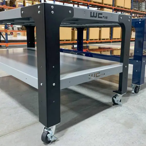 Wehrli Modular Steel Work Bench Leg Kit 40in Tall x .120in Thick - Flat Black image 4