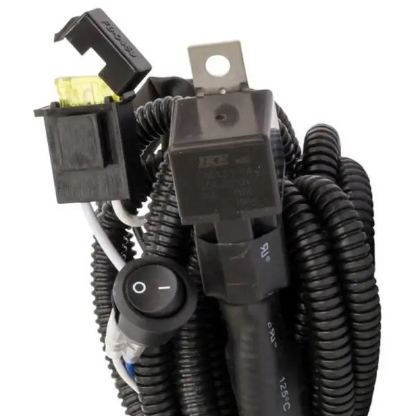 Westin 11ft Length 14 Ga Incl 15 Amp Fuse w/ Loom & Single Connector LED Wiring Harness - Black image 2