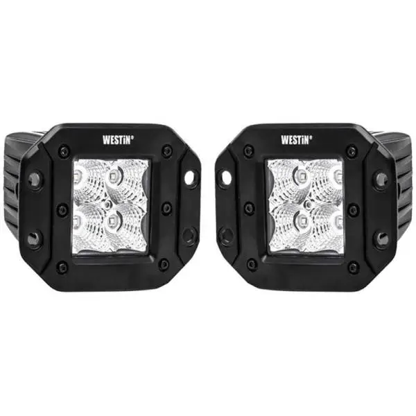 Westin FM4Q 3W Osram w/mounting hardware and pigtail connectors (set of 2) - Black