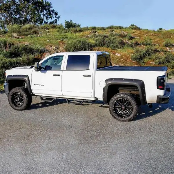 Westin 14-18 Chevrolet Silverado/GMC Sierra Crew Cab Outlaw Nerf Step Bars (Excl. Diesel) -Text. Blk image 8