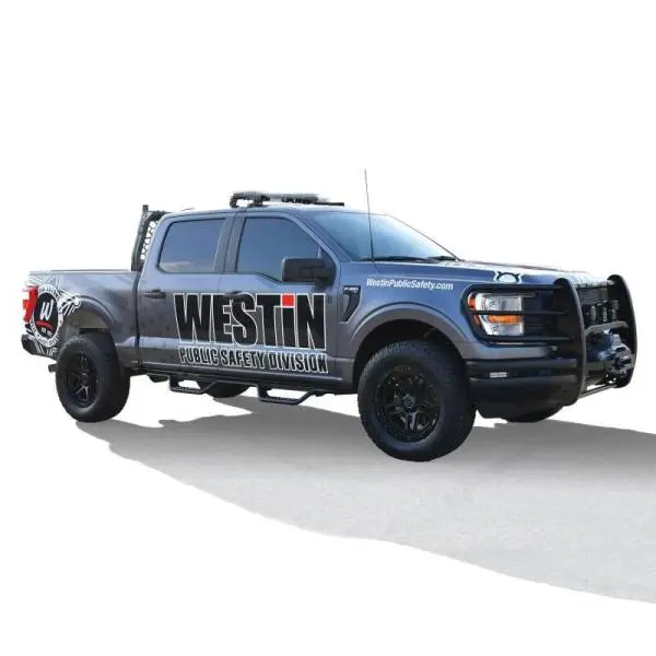 Westin 15-22 Ford F-150 SuperCrew / 17-22 F-250/350 Crew Cab Outlaw Nerf Step Bars - Textured Black image 4