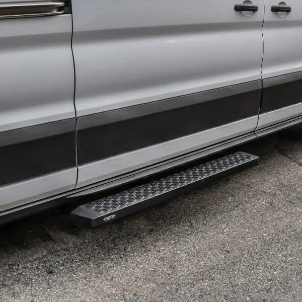 Westin Ford Transit Van 150/250/350 (Single 54in Pass Door) Grate Steps Running Boards - Tex. Blk thumbnail 7