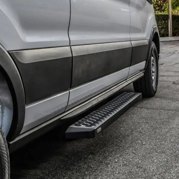 Westin Ford Transit Van 150/250/350 (Single 54in Pass Door) Grate Steps Running Boards - Tex. Blk thumbnail 8
