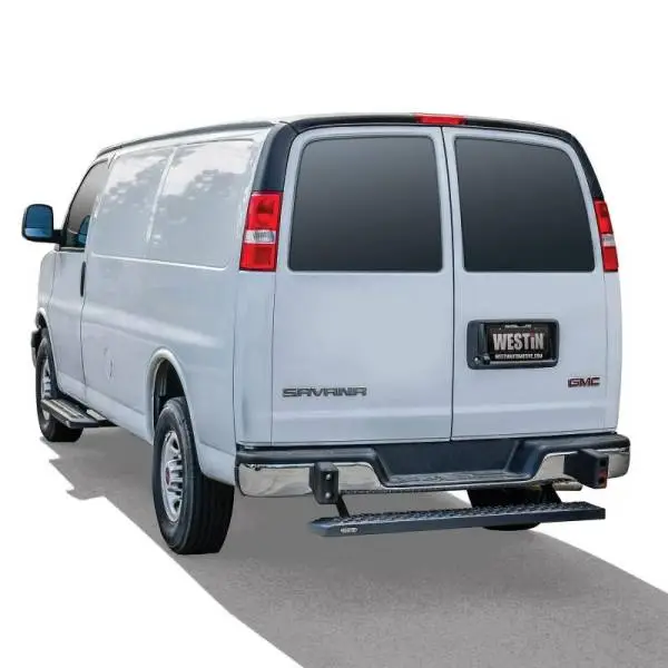 Westin Ford Transit Van 150/250/350 (Single 54in. Pass Door) Grate Steps Running Boards - Tex. Blk thumbnail 4