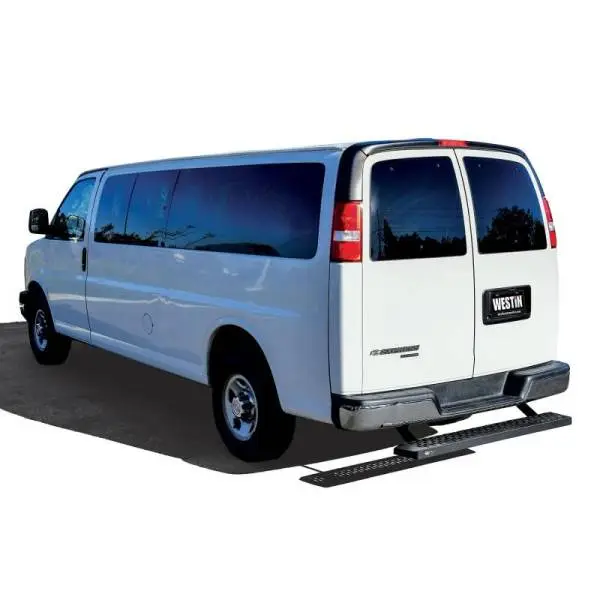 Westin Ford Transit Van 150/250/350 (Single 54in. Pass Door) Grate Steps Running Boards - Tex. Blk thumbnail 7