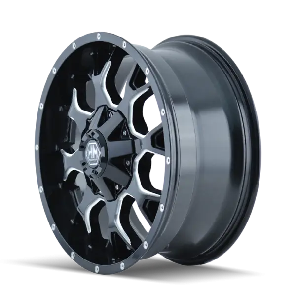 Mayhem 8015 Warrior 20x10 / 8x180 BP / -25mm Offset / 124.1mm Hub Black w/ Milled Spokes Wheel image 2