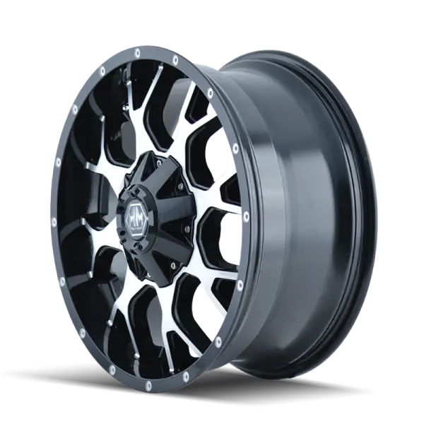 Mayhem 8015 Warrior 20x9 / 6x135 BP / 0mm Offset / 106mm Hub Black/Machined Face Wheel image 2