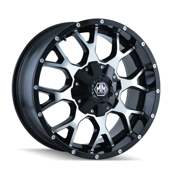Mayhem 8015 Warrior 20x9 / 5x127 BP / 0mm Offset / 87mm Hub Black/Machined Face Wheel